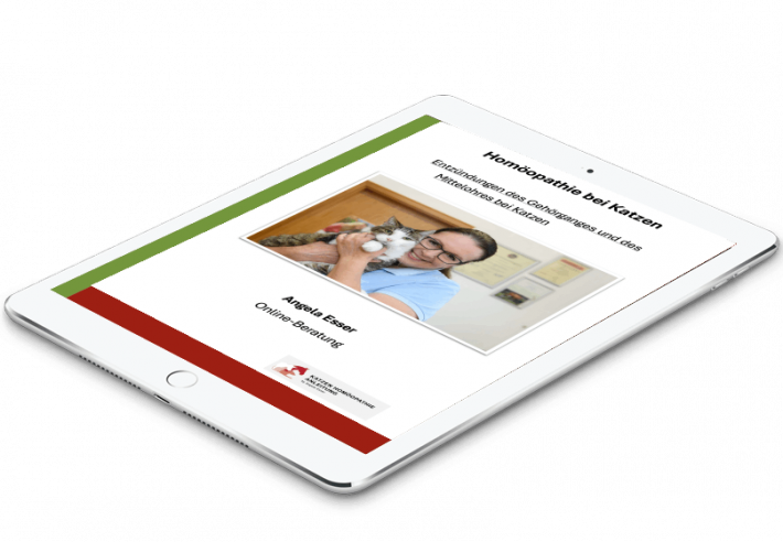 Tablet mit Katzen Homöopathie Anleitungen als PDF